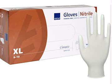 Handschoen 'XL' Safe Light nitril poedervrij - wit (100x)