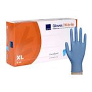 Handschoen 'XL' Abena Nitril poedervrij - blauw (10x100 st.)