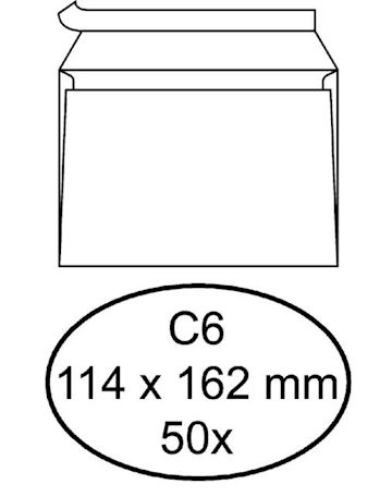 Envelop Quantore C6 114x162mm zelfklevend wit (50 stuks)