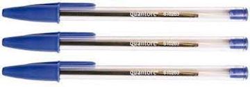 Balpen quantore stick blauw medium. Verpakt per 50 stuks.