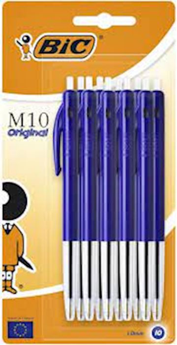 Balpen Bic M10 blauw medium (pak à 10 stuks)