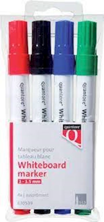 Whiteboardstift Quantore rond 1-1.5mm 4stuks assorti