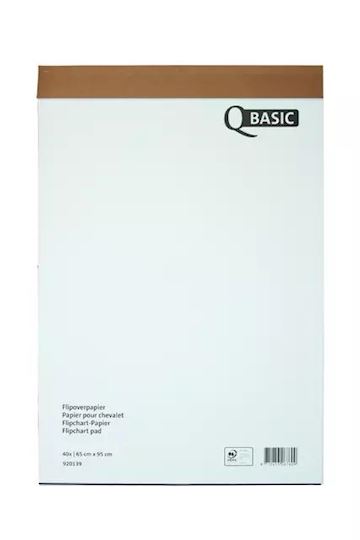 Flipoverpapier 65x95cm 40vel ongevouwen (pak à 3 sets)