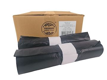 Afvalzak LDPE T70 65/25 x 140 cm - zwart (10 rol à 10 stuks)