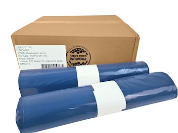 Afvalzak LPDE T70 70 x 110cm - blauw  (10 rollen à 20 stuks)