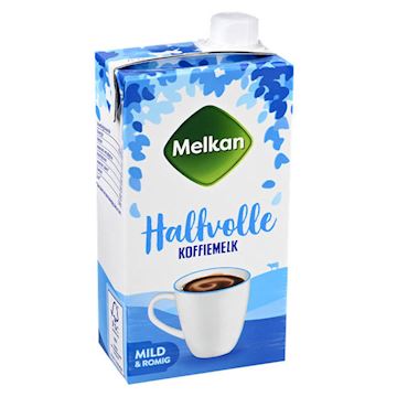 Halfvolle koffiemelk Melkan (tray 20 pak à 465ml/500gram)