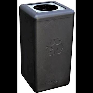 Circulaire afvalbak BrickBin Waste 65 liter - zwart/grijs