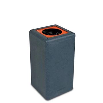 Circulaire afvalbak BrickBin Plastic 65 liter - grijs/oranje