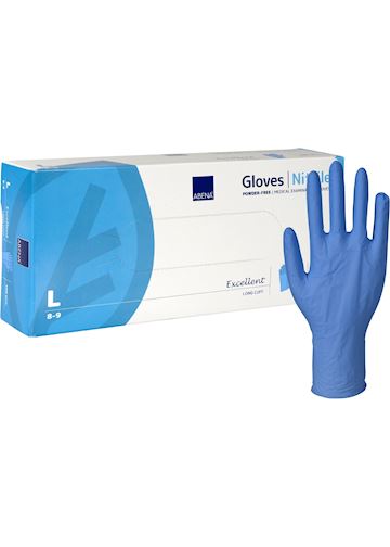 Handschoen 'L' Excellent lange manchet - blauw (100x)