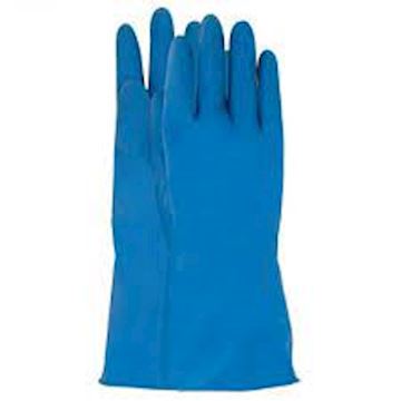 Huishoudhandschoen latex blauw mt. S