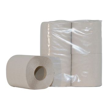 Toiletpapier recycled naturel 1-laags 250 vel 16x4 per pak