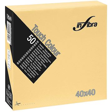 Servetten Infibra 2-laags 40x40cm 1/4-vouw - crème (50 st.)