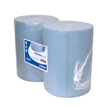 Industriepapier 2-laags 37 cm x 400 mtr. - blauw (2 rol)