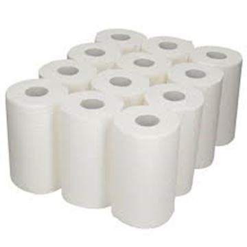 Poetspapier Mini 1-laags cellulose - wit  (12 x 120 meter)