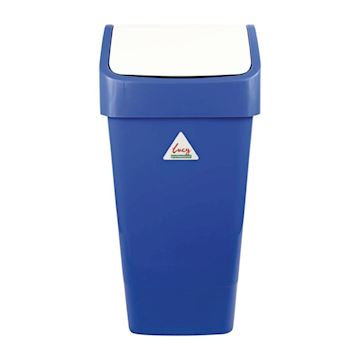 Afvalbak Scot Young met schommeldeksel - blauw (50 liter)