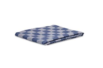 Theedoek geblokt 70 x 70 cm - blauw/wit (pak à 6 stuks)