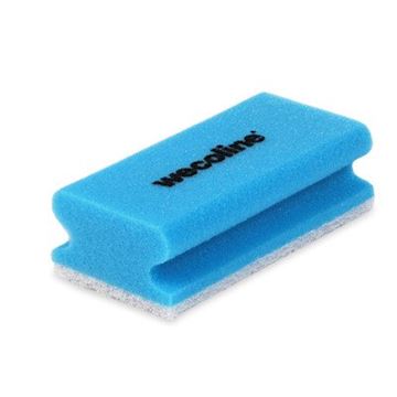 Schuurspons met grip 14 x 7 x 4,5 cm - blauw/wit (10 stuks)