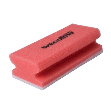 Schuurspons met grip 14 x 7 x 4,5 cm - rood/wit (10 stuks)