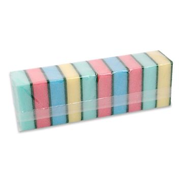 Schuurspons klein 9 x 6,3 x 3 cm - multicolor (10 stuks)