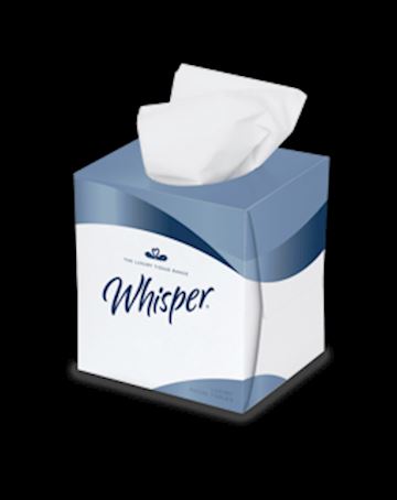 Facial tissues Whisper Cube 2-laags (24 doosjes à 68 stuks)